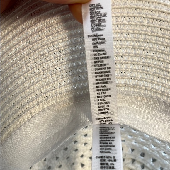 ALDO Chic White and Gold Sun Hat with Woven Design - Picture 5 of 8